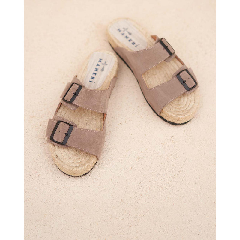 Manebi nordic sandals coco brown suede; hamptons