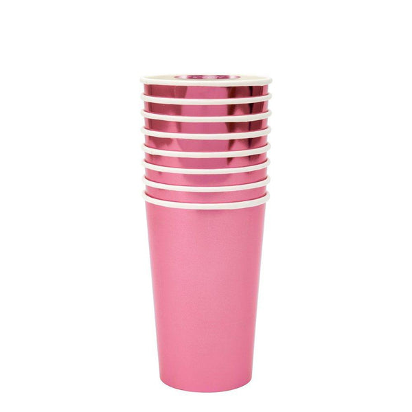Meri Meri Metallic Pink Highball Cups