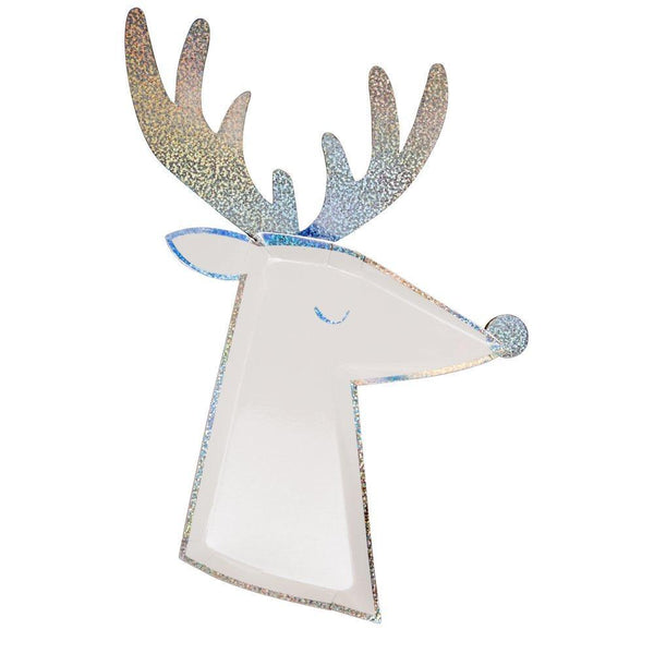 Meri Meri Silver Sparkle Reindeer Plate