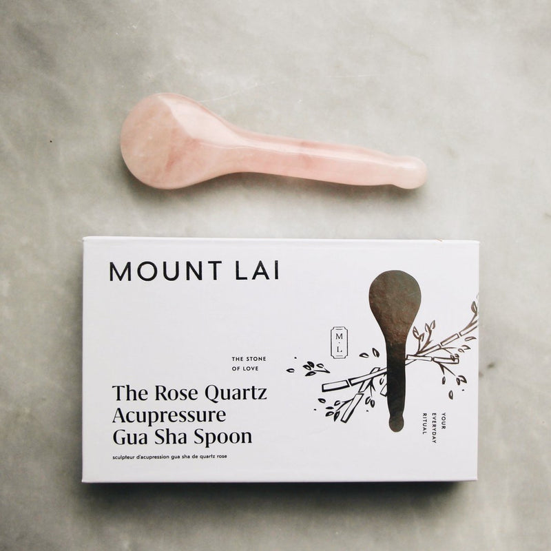 Mount Lai The Rose Quartz Acupressure Gua Sha Spoon