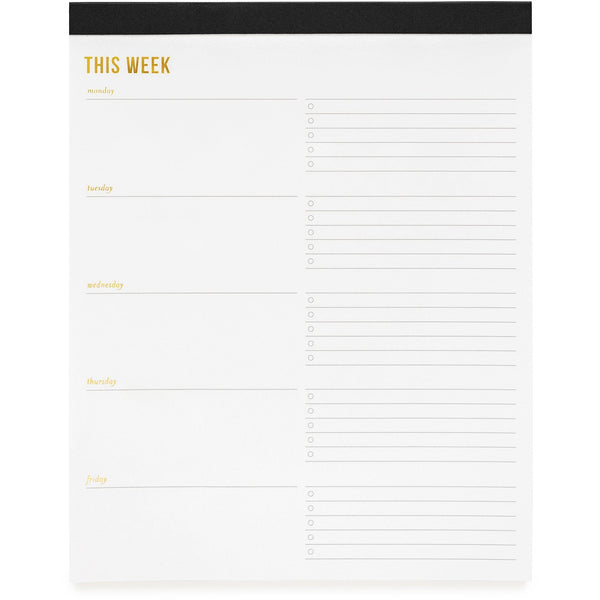 Sugar Paper Weekly Pad Large Black
