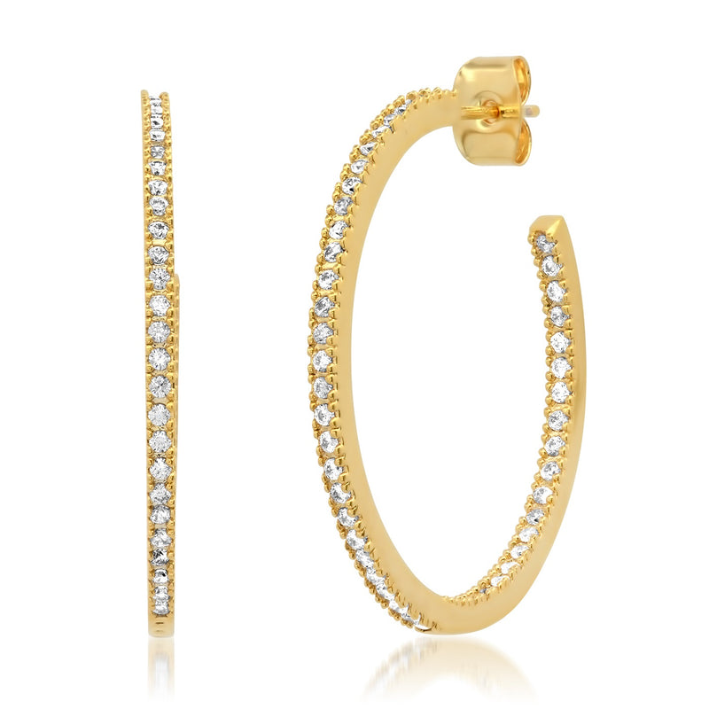 Large cz hoop earrings Clearance