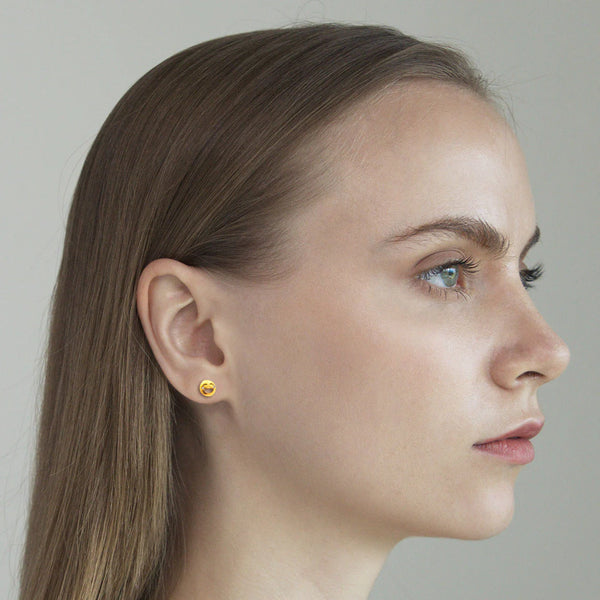 Tai Joy of tears simple gold emoji post earring