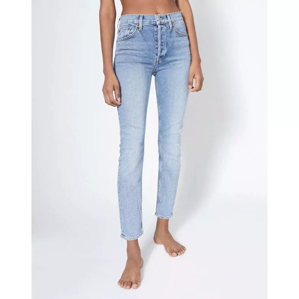 Re/done 90s Hish Rise Ankle Crop Dark Rinse