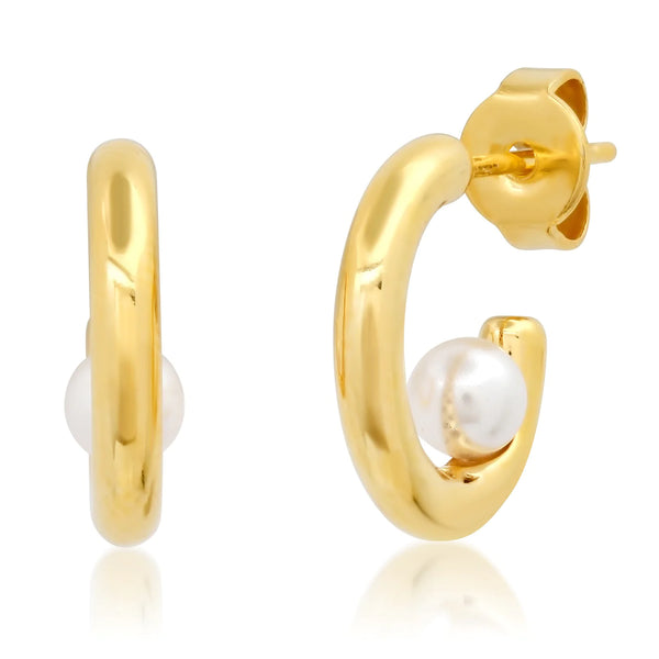 Tai Gold vermeil hoop earrings; Size: 11.7x13.7mm with ball: 4mm