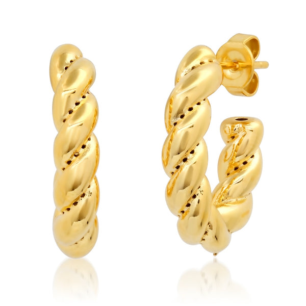 Tai Gold vermeil twist hoop earrings; Size 16.9 x 21.9mm