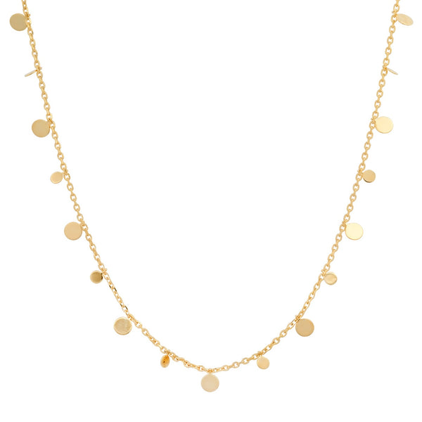 Tai Gold vermeil chain necklace; Length: 14.5 inch + extender 2 inch, total: 16.5 inch, w/ round charms: 2.4mm & 3.4mm