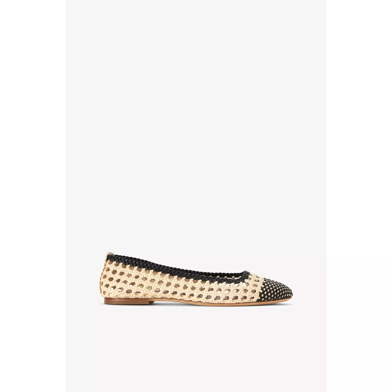 Staud Nell Crochet Ballerina Cream/Black