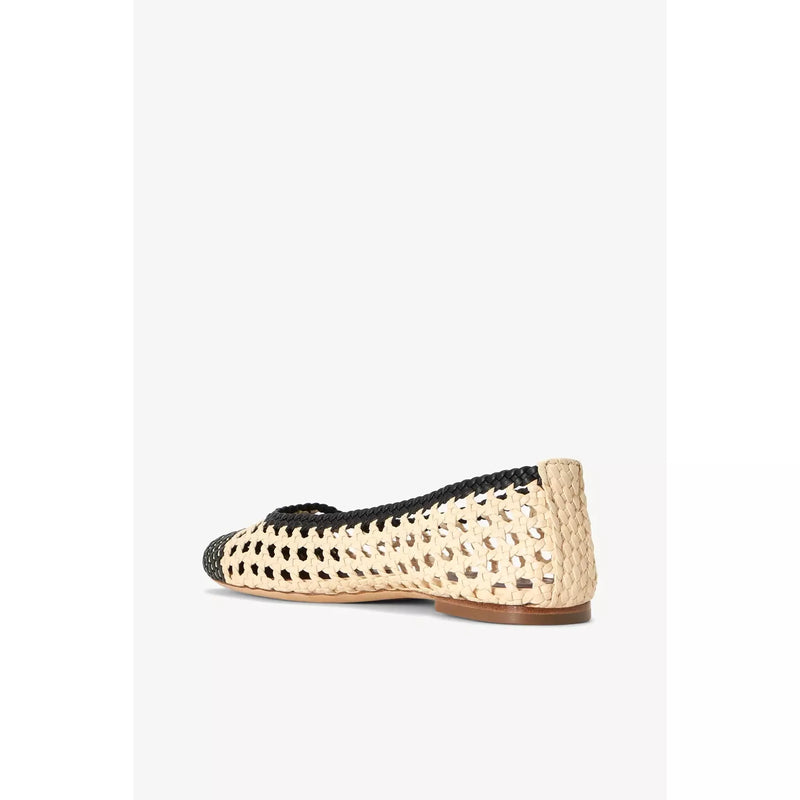Staud Nell Crochet Ballerina Cream/Black
