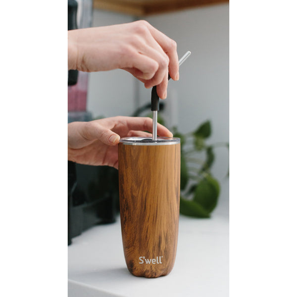 S'well Teakwood Tumbler with Straw