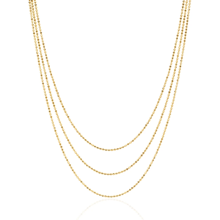 EF Collection Hasson Triple Layered Chain Necklace