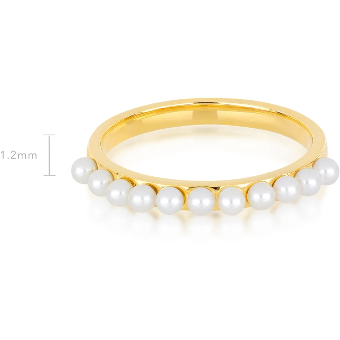 EF Collection Multi Pearl Stack Ring