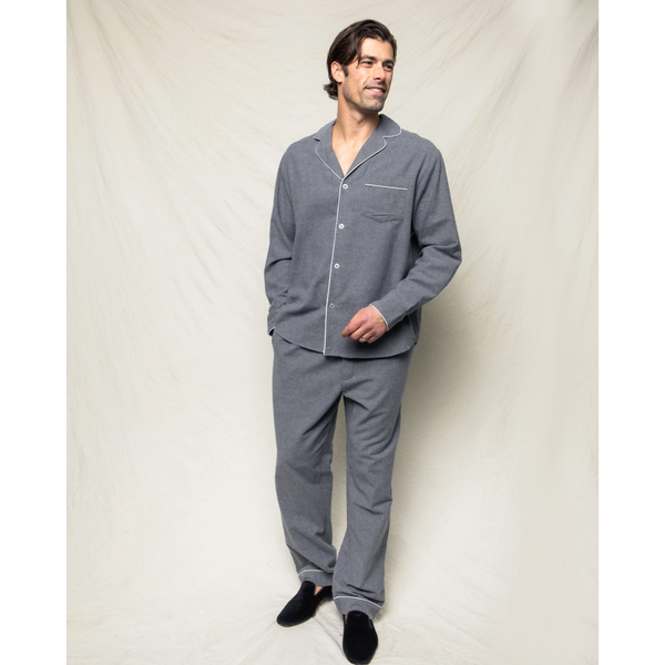 Petite Plume Men's Grey Flannel Pajama Set