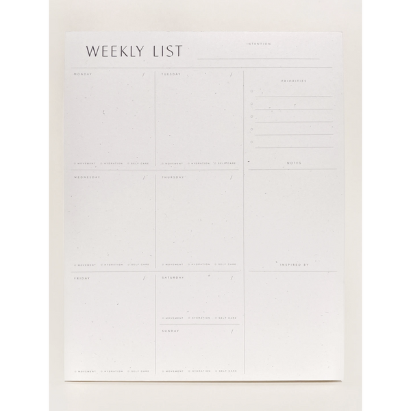 Wilde House Paper Weekly List Pad