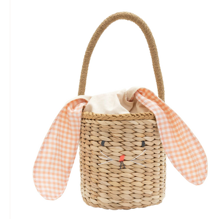 Meri Meri Gingham Bunny Straw Bag