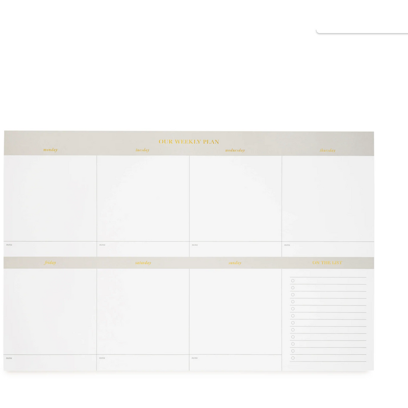 Sugar Paper Small Weekly Plan Pad, Grey