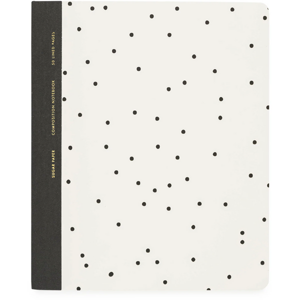 Sugar Paper Composition Book, Black Scatter Dot