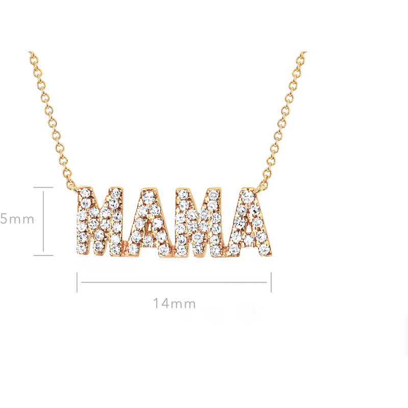 EF Collection Mini Diamond Mama Initial Necklace