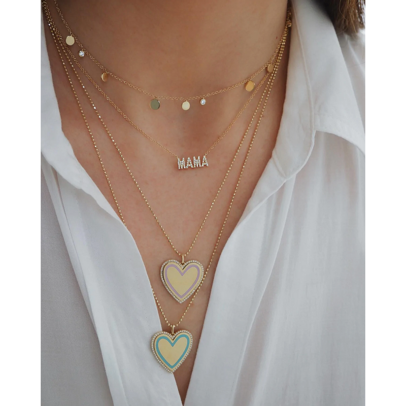 EF Collection Mini Diamond Mama Initial Necklace