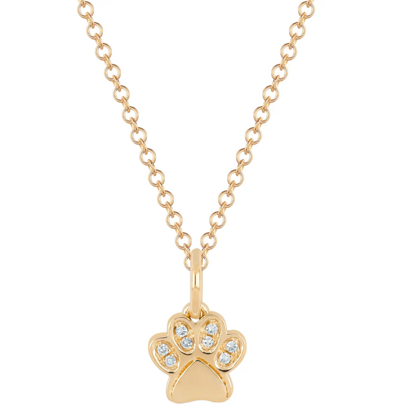 EF Collection Diamond Paw Necklace