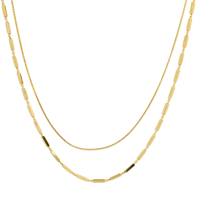 Tai Gold vermeil double strand mixed chain necklace