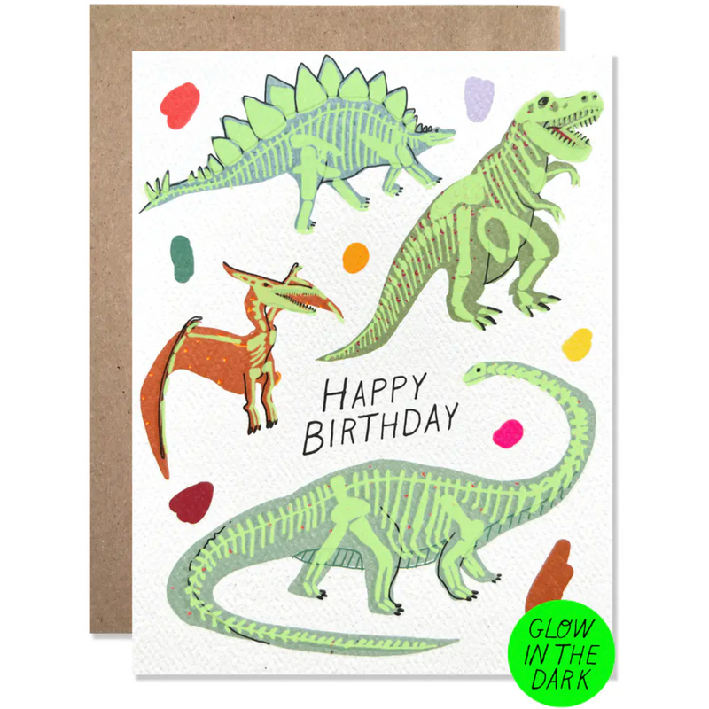 Hartland Brooklyn Happy Birthday GLOW IN THE DARK Dinosaurs