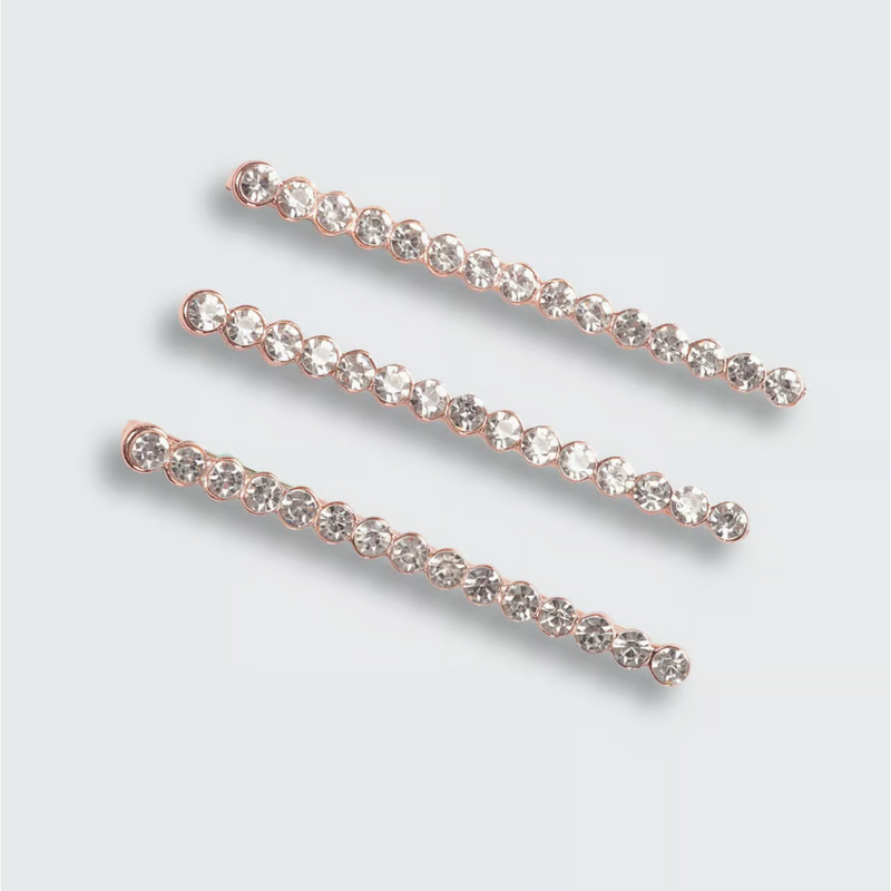 Kit.Sch Rhinestone Bobby Pins - Rose Gold