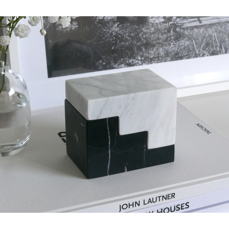 Printworks Bookend - Black/White marble
