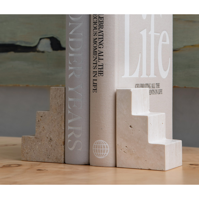 Printworks Bookend - Travertine/Limestone