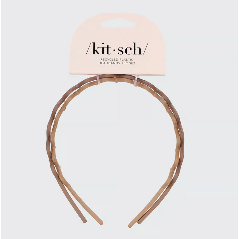 Kit.sch Recycled Plastic Zig Zag Headband 2pc - Neutral