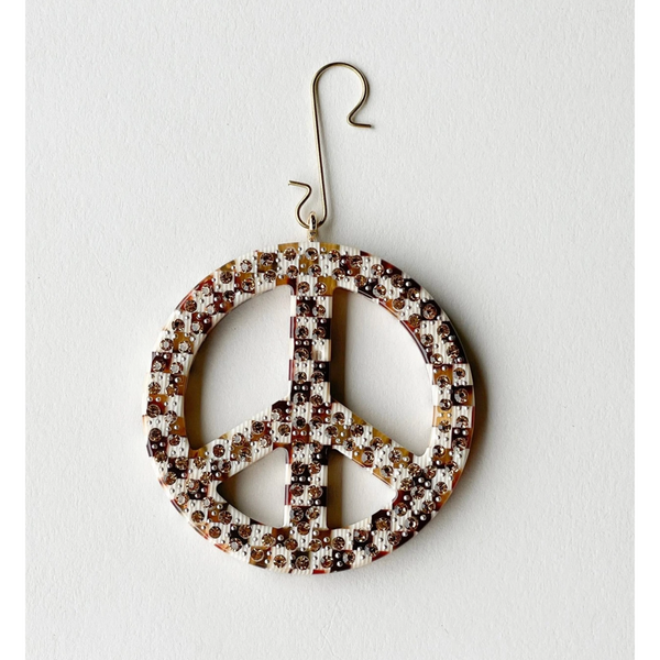 Machete 2.5" Peace Ornament with Crystals