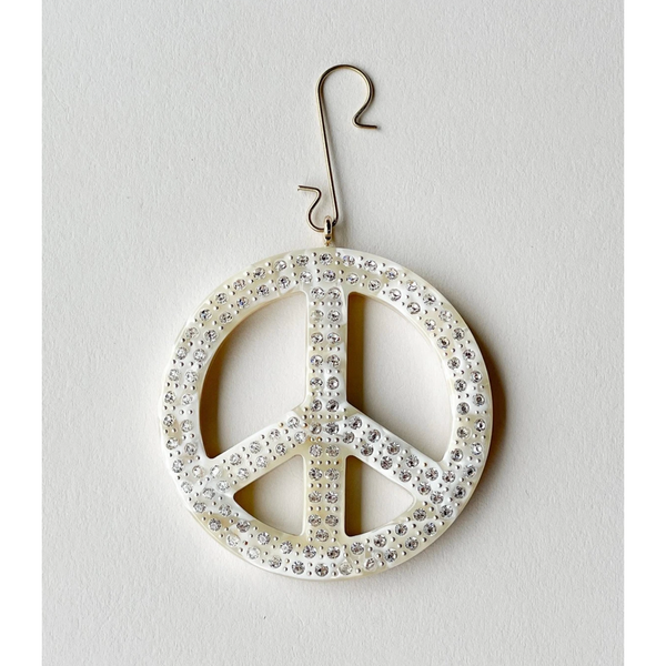 Machete 2.5" Peace Ornament with Crystals