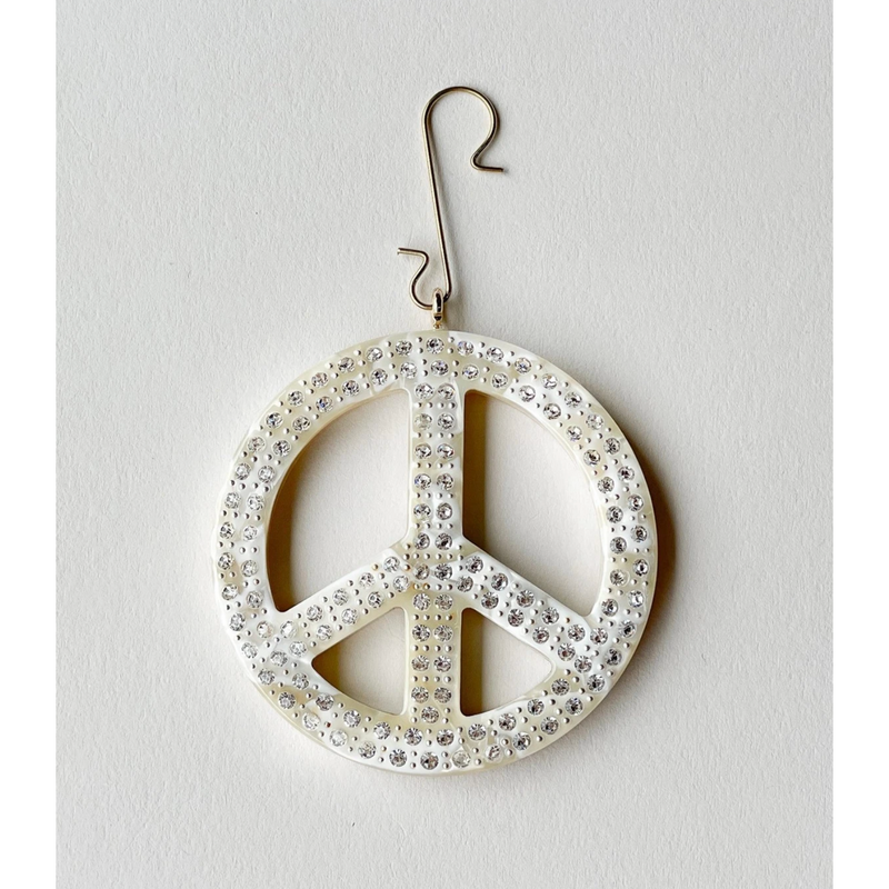 Machete 2.5" Peace Ornament with Crystals