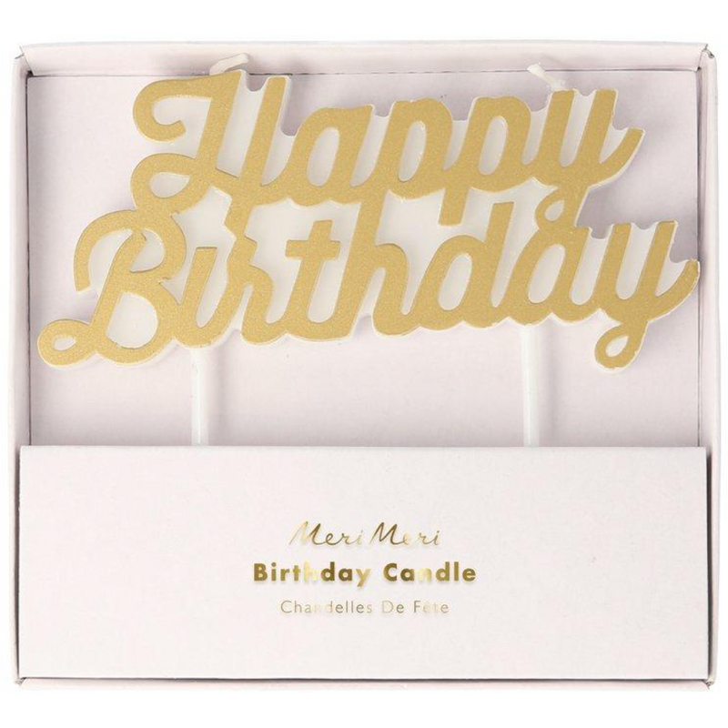 Meri Meri Gold Happy Birthday Candle