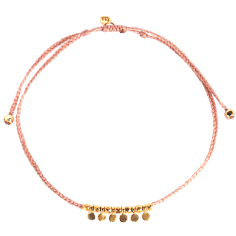 Tai Braided with mini gold disc charms center bracelet