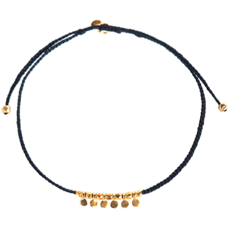 Tai Braided with mini gold disc charms center bracelet