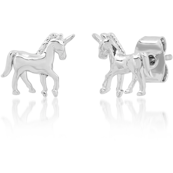 Tai Simple silver unicorn post earrings
