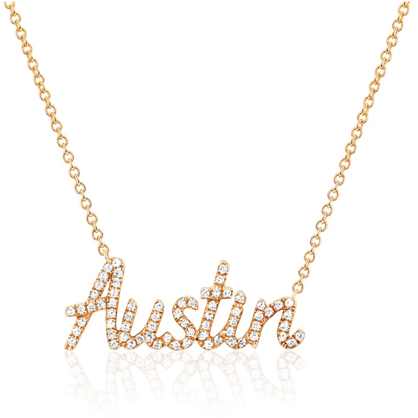 Personalize It EF Collection Script Diamond Custom Initial Necklace