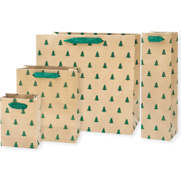 Waste Not Paper Co. Red Cars with Glitter Trees Bag