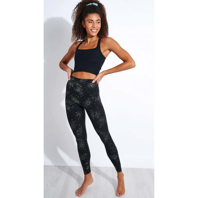 Beyond Yoga Square Neck Cropped Tank Darkest Night