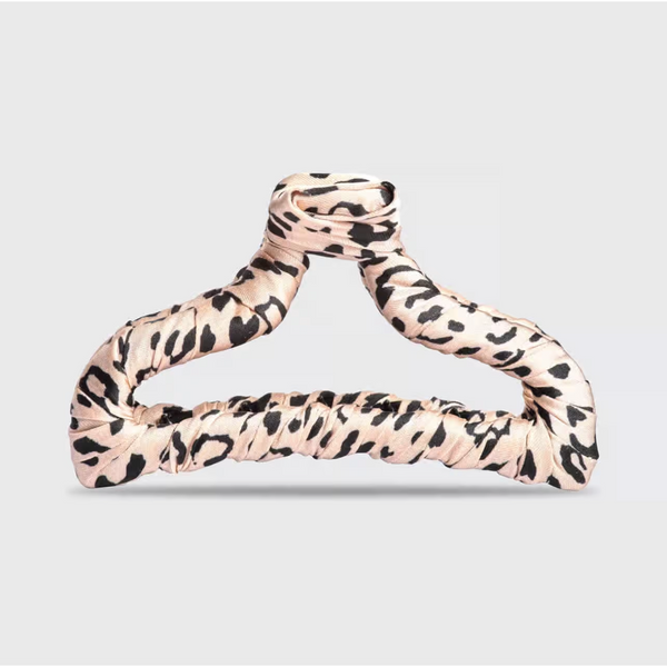 Kit.Sch Satin Wrapped Claw Clip - Leopard