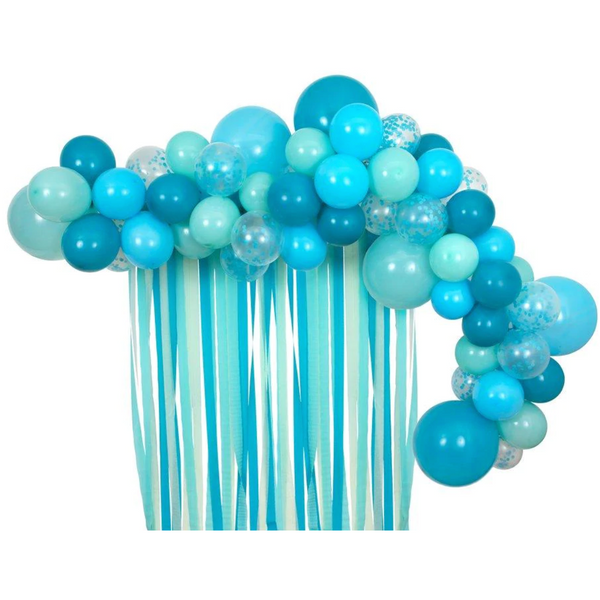 Meri Meri Multi Sized Balloons And Streamer Set-Blues