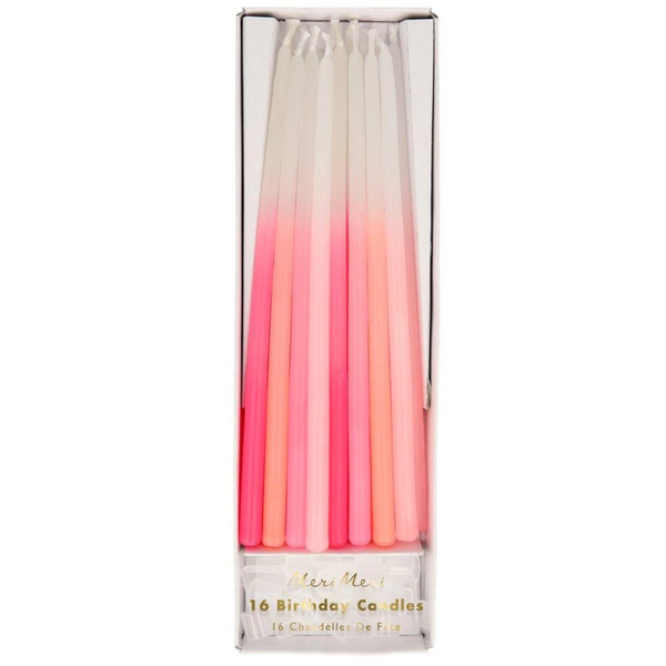 Meri Meri Pink Dipped Tapered Candles