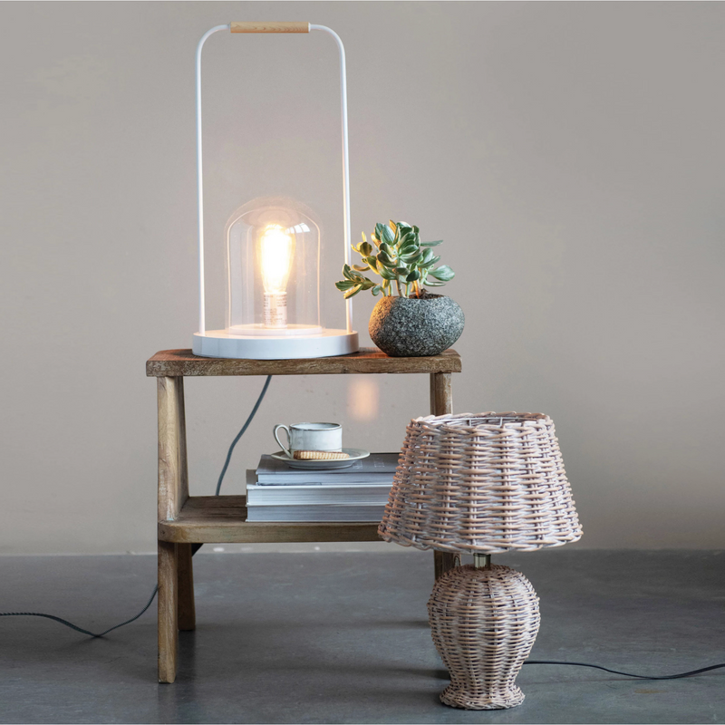 Hand-Woven Rattan Table Lamp