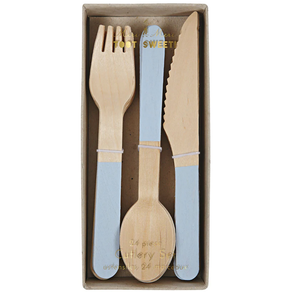 Meri Meri Wooden Cutlery Set Blue