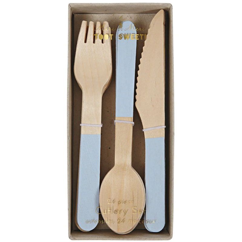 Meri Meri Wooden Cutlery Set Blue