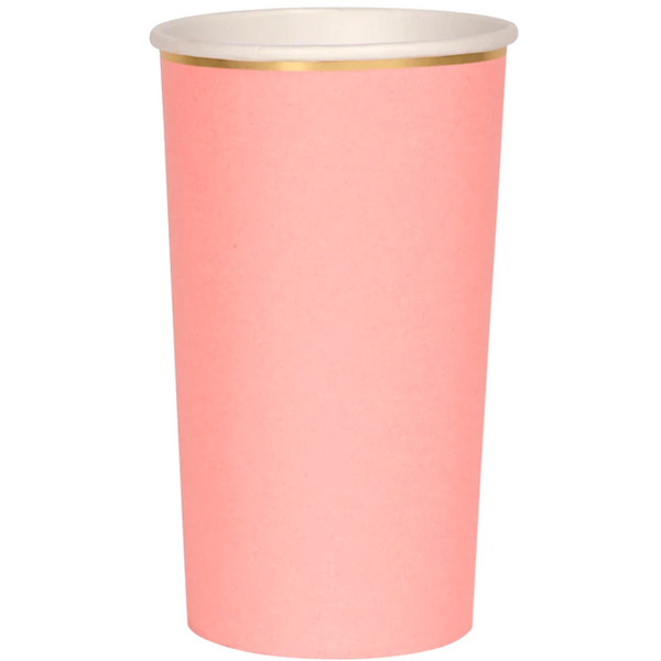 Meri Meri Neon Coral Highball Cups