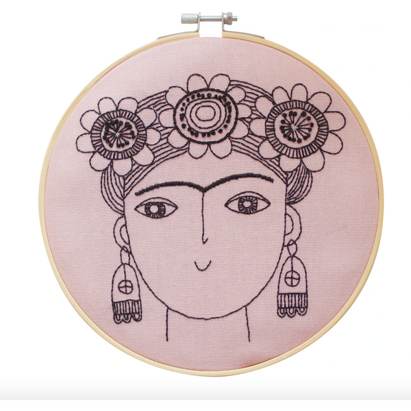 Cotton Clara Frida Kahlo Embroidery Kit Jane Foster