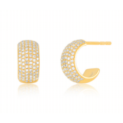 EF Collection Pave Diamond Bubble Huggie Earring