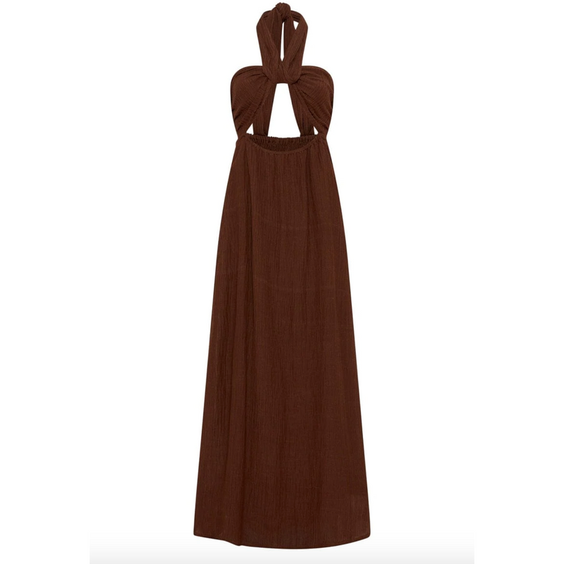 Faithfull The Brand Halona Maxi Dress Chocolate